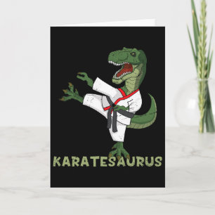 Carte Karatesaurus T-rex drôle de dinosaure de karaté Gr