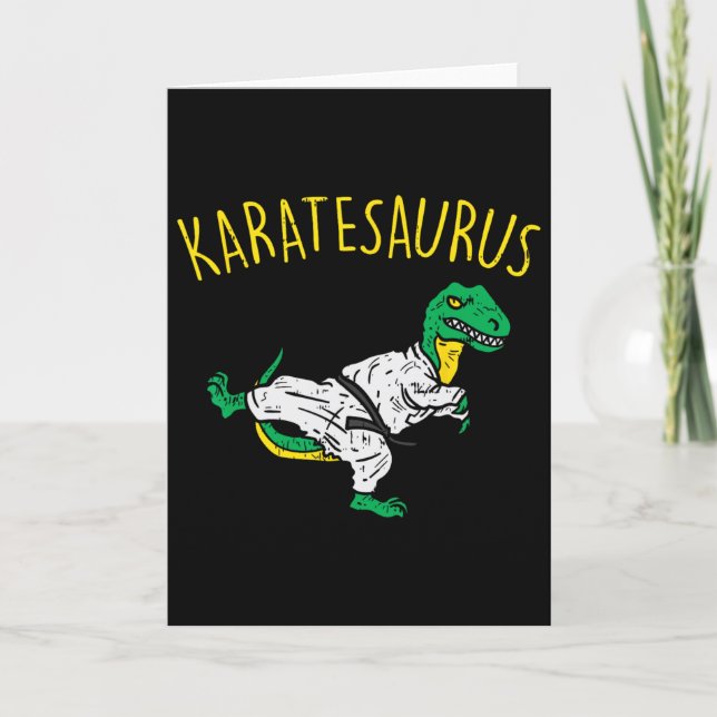 Carte Karatesaurus Trex Karaté Drôle Dinosaure Arts Mart (Devant)