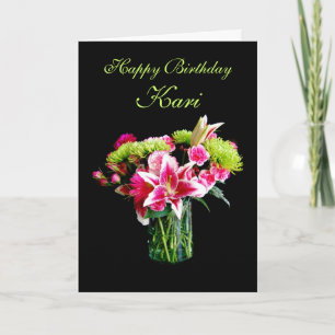 Carte Kari Joyeux Anniversaire, Stargazer Lily Bouquet