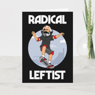 Carte Karl Marx Skateboard Radical de gauche Drôle Marx