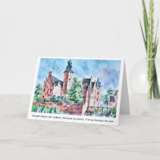 Carte KASTEEL WESTERVELT 1729 A. de Haen drawing. card