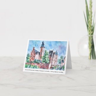 Carte KASTEEL WESTERVELT 1729 A. de Haen drawing. card