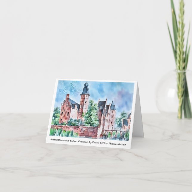 Carte KASTEEL WESTERVELT 1729 A. de Haen drawing. card   (Devant)