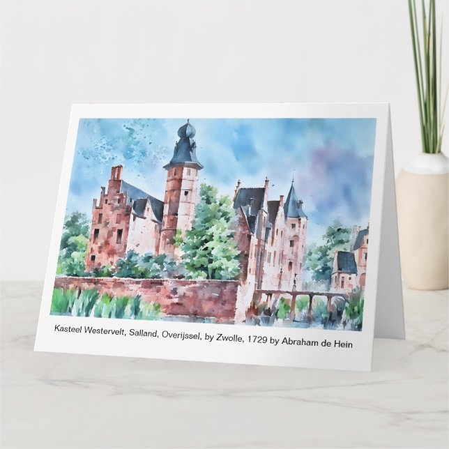 Carte KASTEEL WESTERVELT 1729 A. de Haen drawing. card   (Devant)