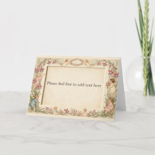 Carte Kate Greenaway  Chérubins Roses Muguet