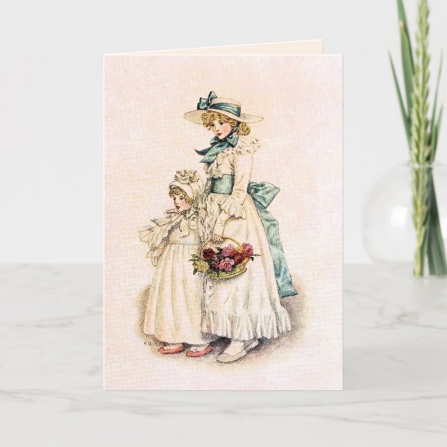 Carte Kate Greenaway : Soeurs (Devant)