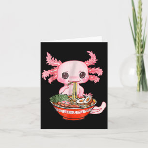 Carte Kawaii Axolotl Ramen Nourriture Japonaise Drôle Gr