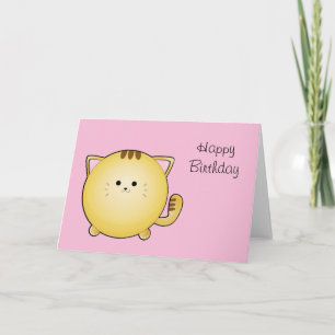 Carte Kawaii Cartoon Chat Anniversaire