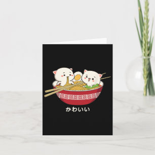 Carte Kawaii Chat Japonais Tokyo Anime Chat Ramen T Shir