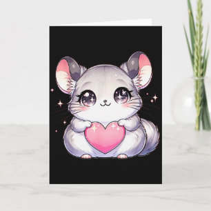 Carte Kawaii Chinchilla Saint-Valentin Enfants Adolescen
