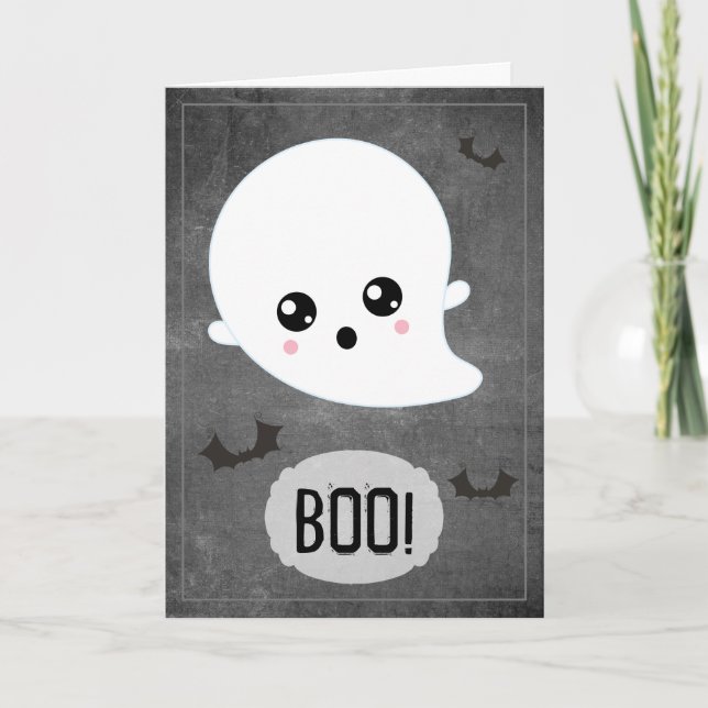 Carte Kawaii Fantôme Halloween (Devant)
