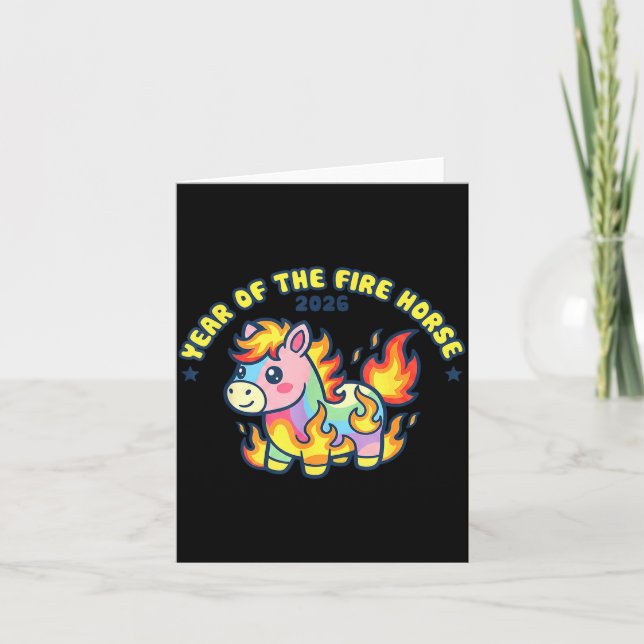 Carte Kawaii Fire Horse Shirt - Year Of The Fire Horse 2 (Devant)