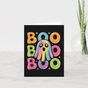 Carte Kawaii Ghost Boo avec des étincelles Halloween col