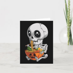 Carte Kawaii japonais Anime Skeleton Halloween Ramen Foo