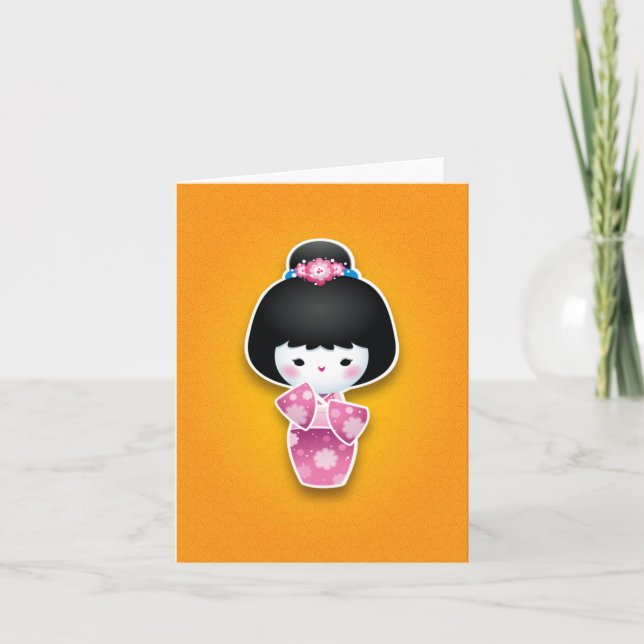 Carte Kawaii Kokeshi (Devant)