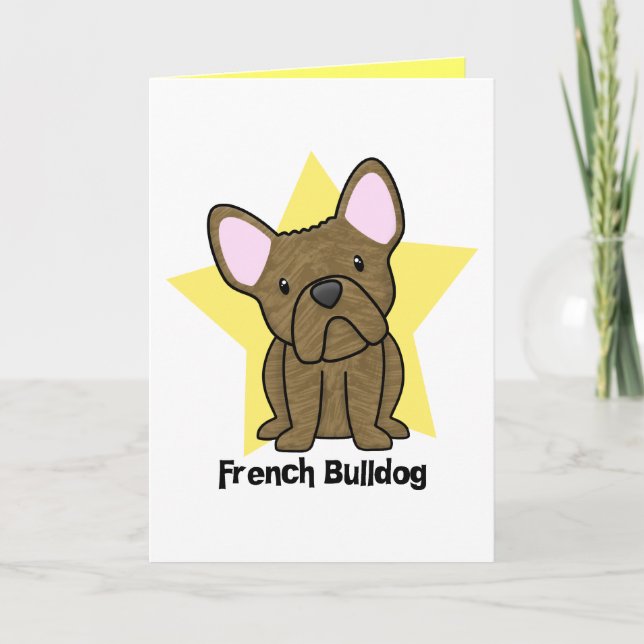 Carte Kawaii Star Brindle French Bulldog (Devant)