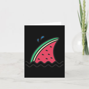 Carte Kawaii Watermelon Requin Fin drôle Famille Été Va