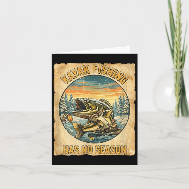 Carte Kayak Fishing Has No Season Funny Winter Fishing  (Devant)