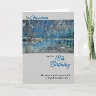 Carte Kayak Outdoors Le 18ème anniversaire de Grandson