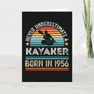Carte Kayaker né 1956 70e anniversaire Kayaking Gift