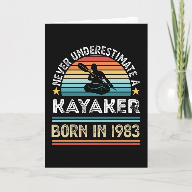 Carte Kayaker né 1983 40e anniversaire Kayaking Gift (Devant)