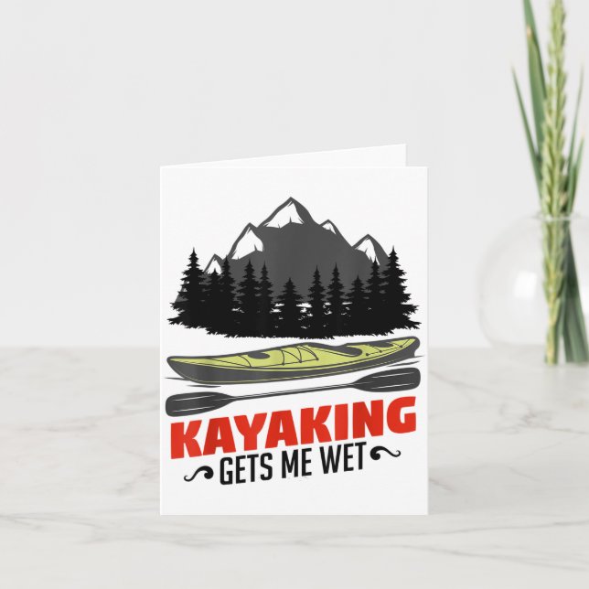 Carte Kayaking Gets Me Wet Funny Kayak Kayaker Christmas (Devant)