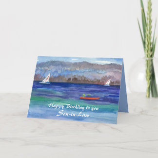 Carte Kayaking vole heureux anniversaire Son-in-law