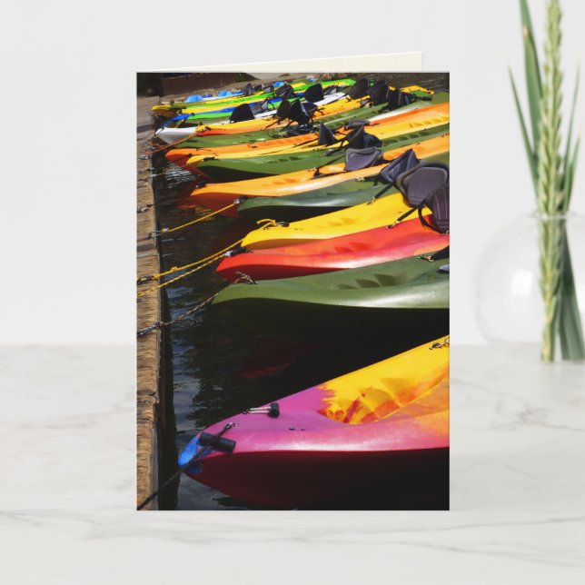 Carte Kayaks colorés, vierges à l'intérieur (Devant)