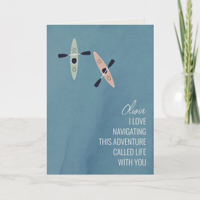 Carte Kayaks sur un lac d'amitié salutation (Devant)