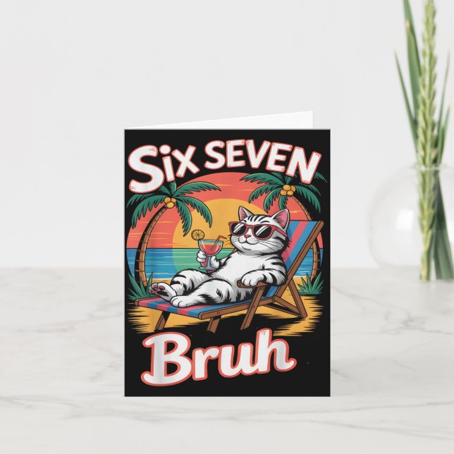 Carte Keep Calm 67 Bruh Cat Vacation Cruise Trip Joke Ge (Devant)