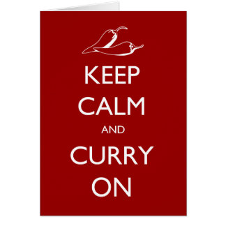 Carte 'Keep Calm and Curry On'