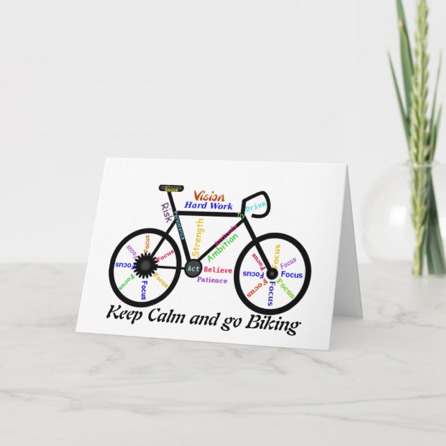 Carte Keep Calm and go Biking, with Motivational Words (Devant)