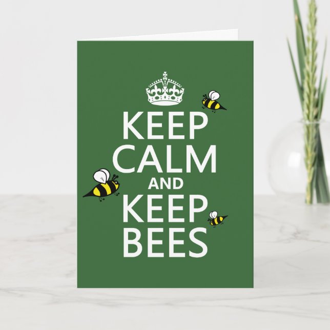 Carte Keep Calm and Keep Bees - all colours (Devant)