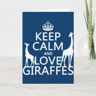 Carte Keep Calm and Love Giraffes - all colours
