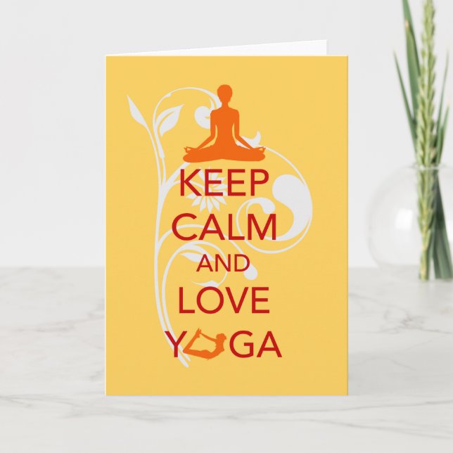 Carte Keep Calm and Love Yoga - unique fun design (Devant)