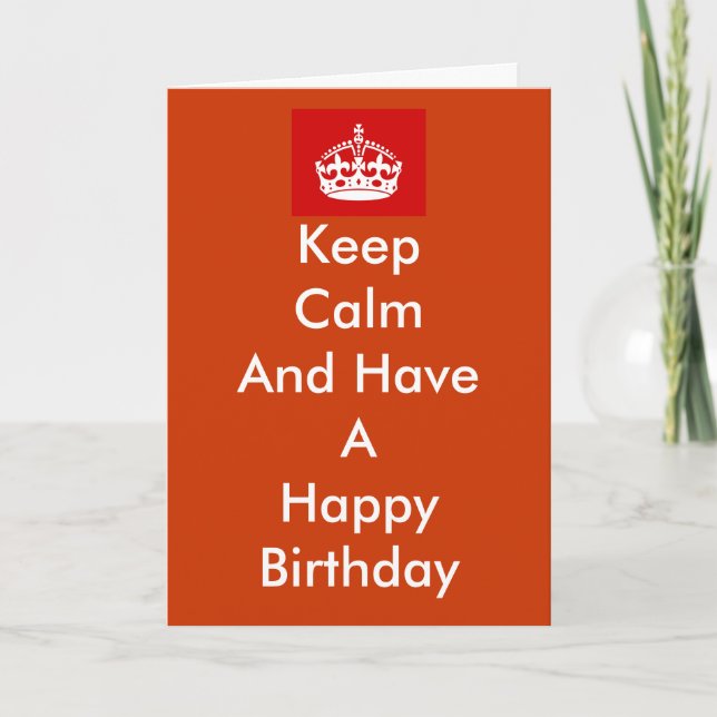 Carte "Keep Calm" Birthday Card (Devant)