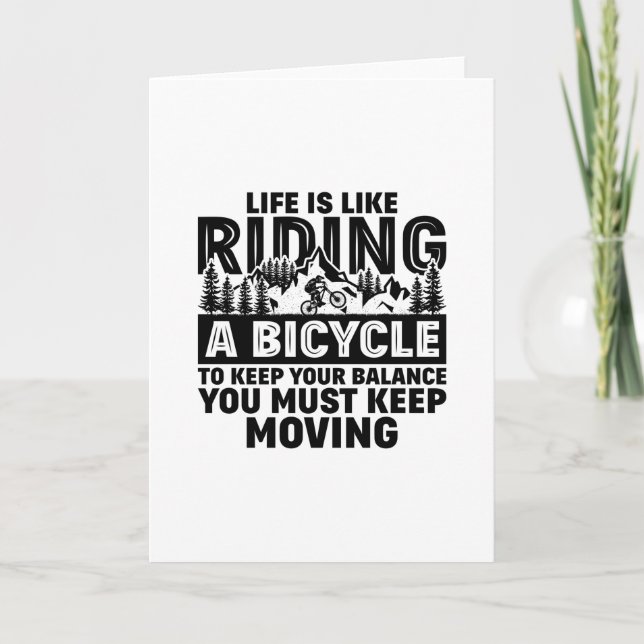 Carte KEEP MOVING BICYCLE BALANCE Greeting Card (Devant)