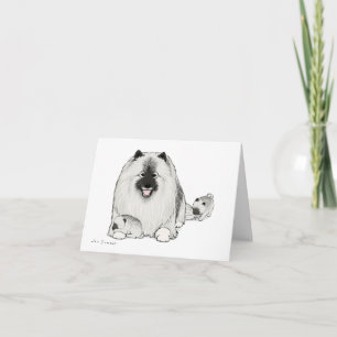 Carte Keeshond avec des chiots
