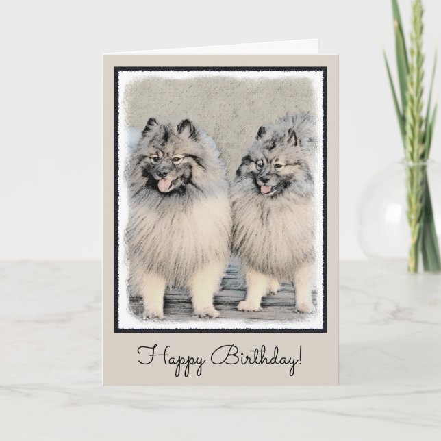 Carte Keeshond Brothers Painting - Original Dog Art (Devant)