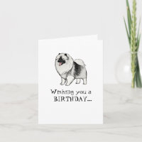 Keeshond Dessin Chien Keesie Kees Joyeux Anniversa