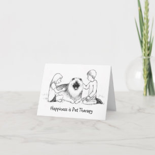 Carte Keeshond Pet Therapy avec texte personnalisable