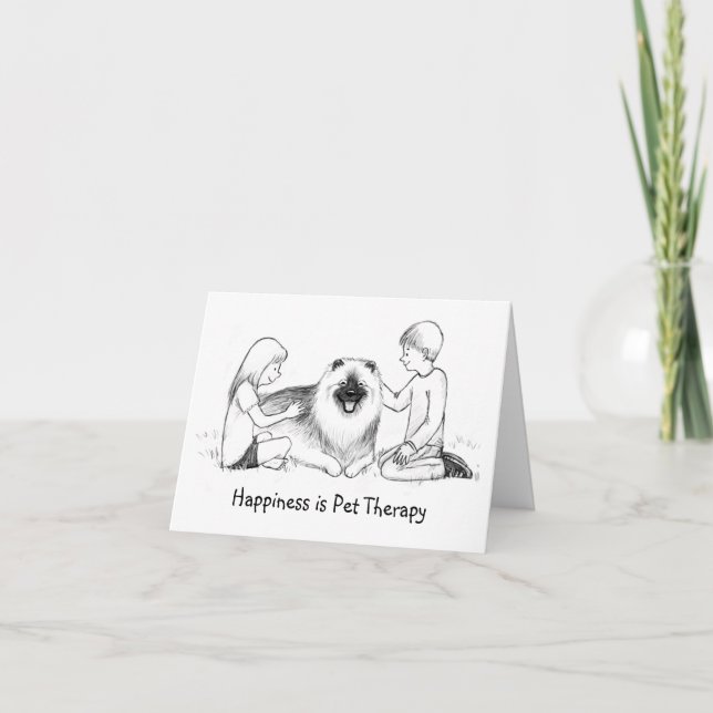 Carte Keeshond Pet Therapy avec texte personnalisable (Devant)