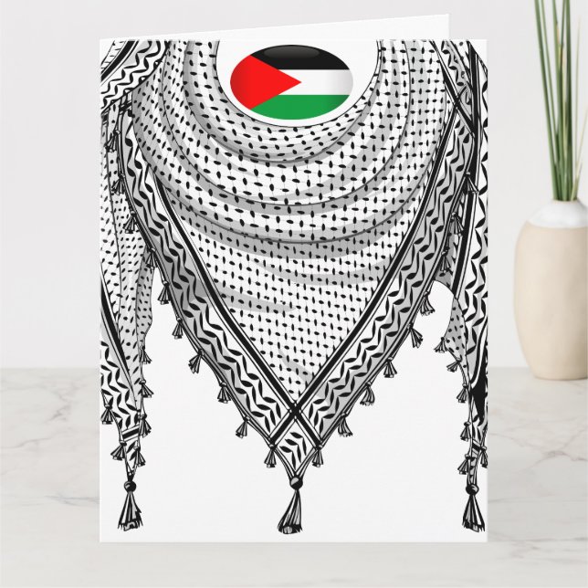 Carte Keffiyeh Écharpe palestinienne tissu traditionnel (Devant)