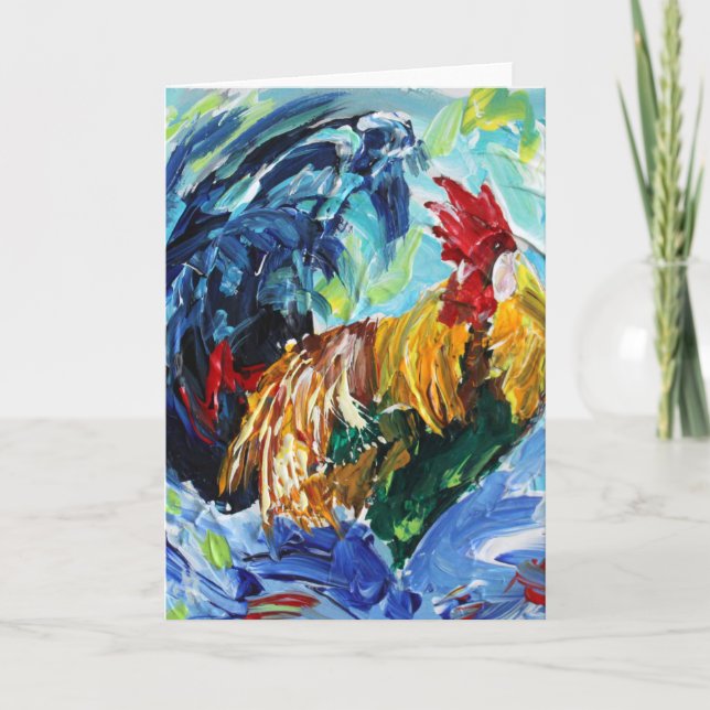 Carte Ken le coq. Les poulets d'amour aiment ces le (Devant)