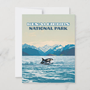 Carte Kenai Fjords National Park Orca Alaska Card