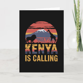 Carte Kenya Appelle l'Amant de Safari Vacances Faune Afr