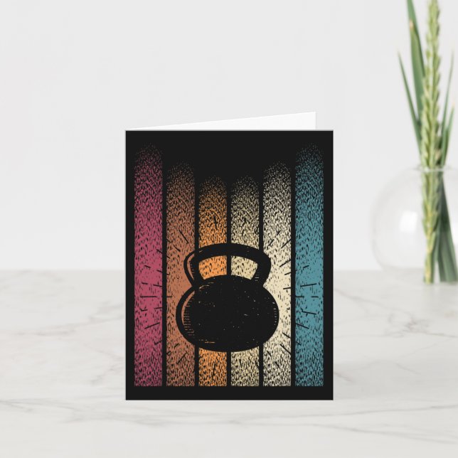 Carte Kettlebell Retro Workout Powerlifter Bodybuilder (Devant)