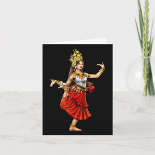 Carte Khmer cambodgien traditionnel Danseuse fille Apsar