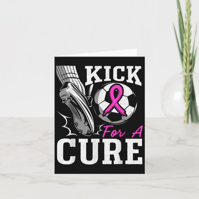 Carte Kick For A Breast Cancer Awareness Nk Ribbon Socce (Devant)