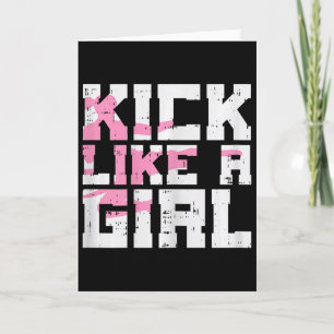 Carte Kick Like Girl Karate Taekwondo Kung Fu Martial Ar